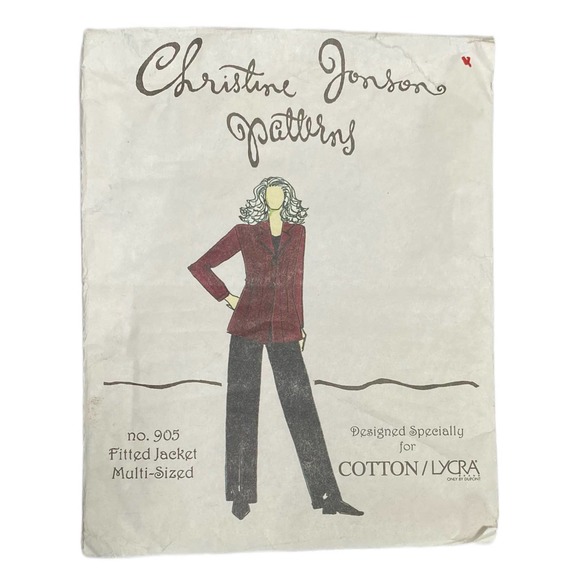 Vintage Christine Jonson Fitted Jacket Uncut Pattern - Picture 1 of 4